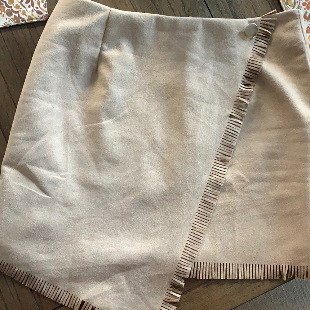 Faux suede mini skirt